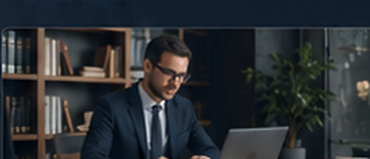 Profesional jurídico trabajando con un ordenador portátil